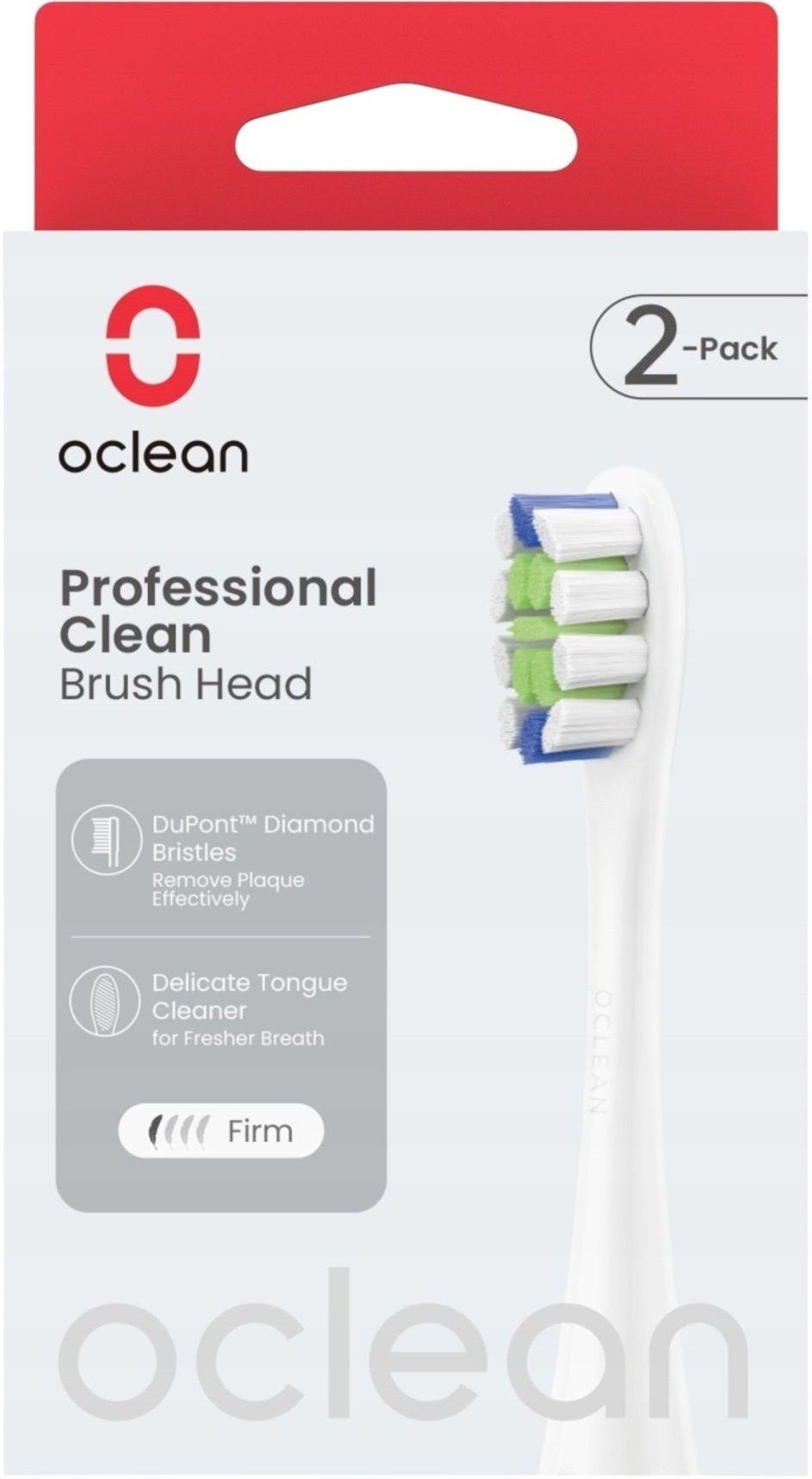 Насадка для зубной щетки Oclean Professional Clean Brush Head P1C1 W02 pack White 2шт фото 3