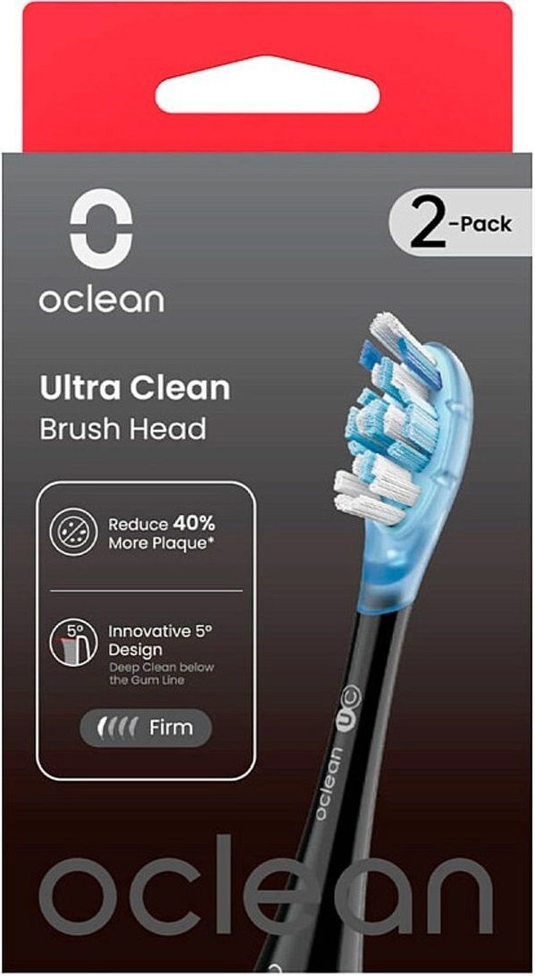 Насадка для зубной щетки Oclean Ultra Clean Brush Head 2 pack UC02 B02 Black 2шт фото 3