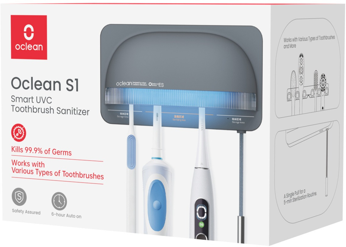 Стерилізатор для зубних щіток Oclean S1 Toothbrush Sanitizer Grey NEWфото2