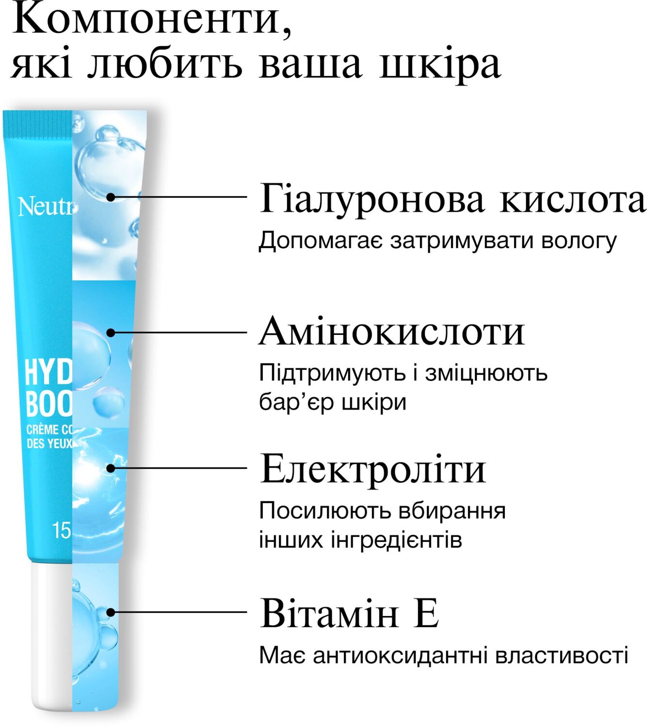 Пробуджуючий крем для шкіри навколо очей Neutrogena Hydro Boost 15 млфото