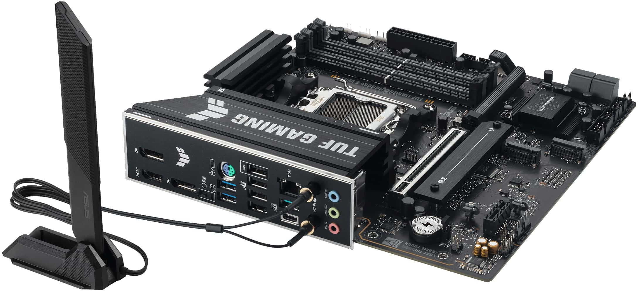 Материнcкая плата ASUS TUF GAMING B850M-E WIFI sAM5 B850 4xDDR5 M.2 HDMI DP WiFi BT mATX фото 