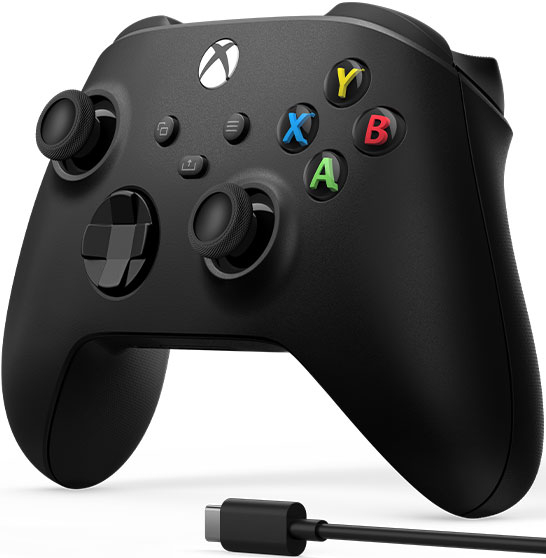 Геймпад Microsoft Xbox Wireless Controller Black (USB cable) (1V8-00002) фото 2