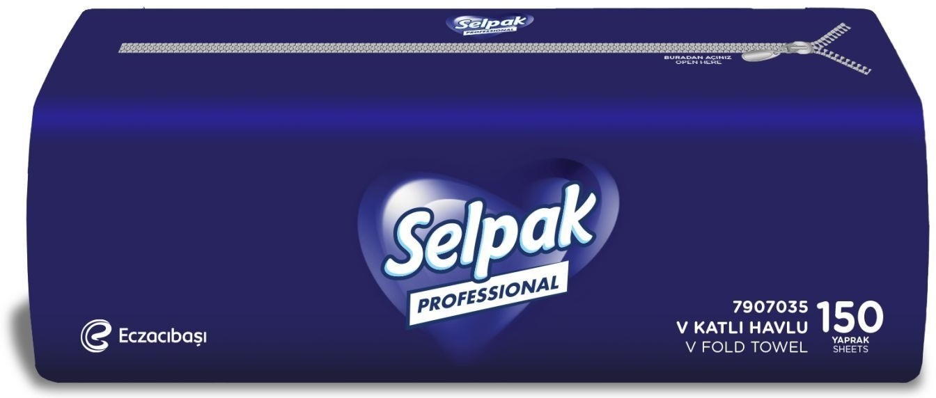 Бумажные полотенца Selpak Professional Premium V-сборка 2 слоя 150 шт фото 2