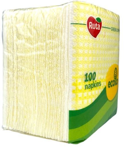 Салфетки Ruta Ecolo желтые 21х24 см 100 шт фото