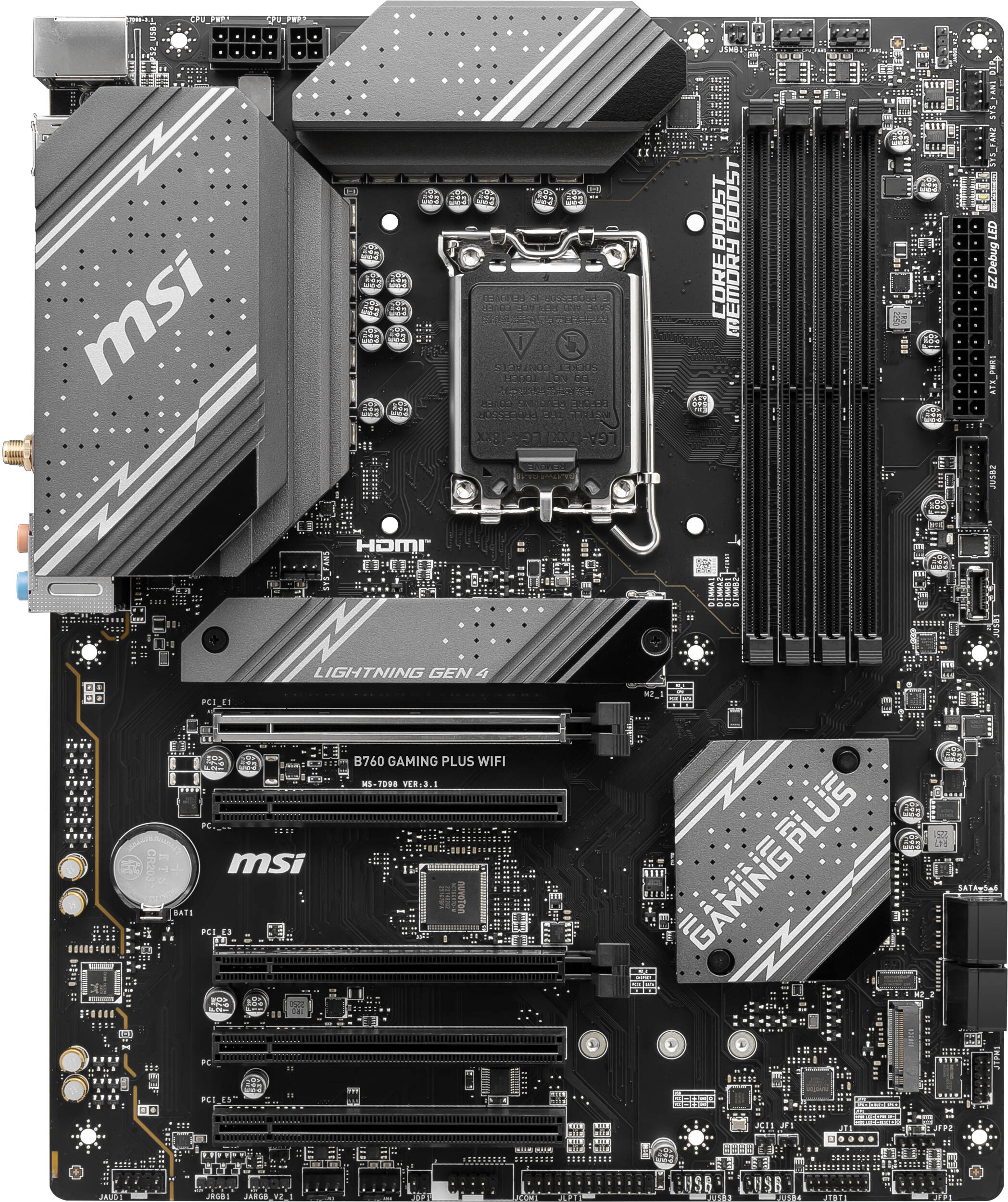 Материнcкая плата MSI B760 GAMING PLUS WIFI (911-7D98-046) фото 