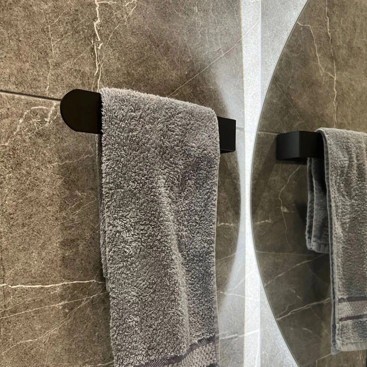 Держатель для полотенца Navin 230 мм из нержавеющей стали, черний матовый (20-220777-0230) фото 7