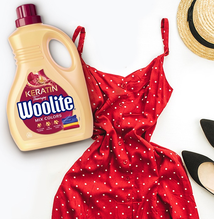 Гель для стирки Woolite для цветных тканей с кератином 1.8 л фото 4