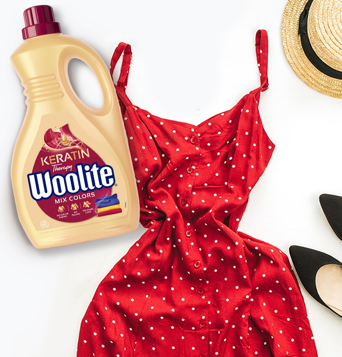 Гель для стирки Woolite для цветных тканей с кератином 2.7 л фото 4