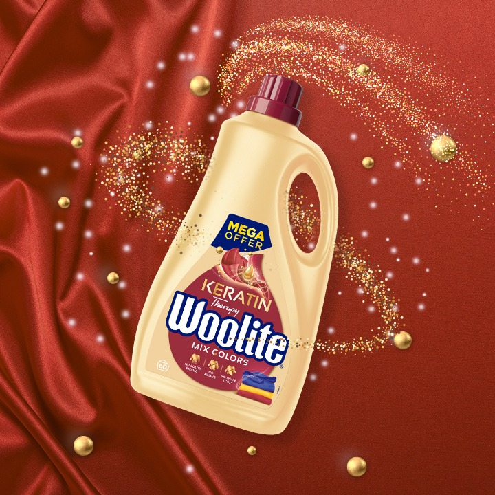 Гель для стирки Woolite для цветных тканей с кератином 3.6 л фото 3