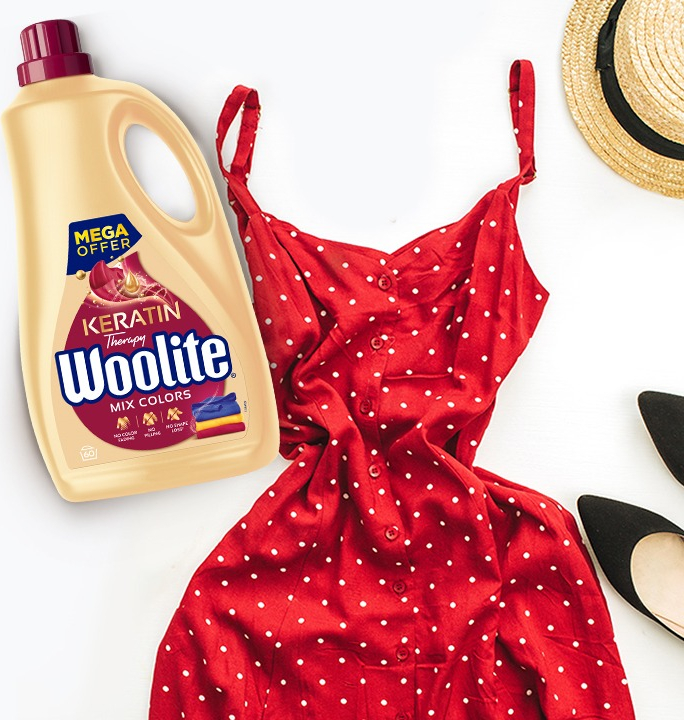 Гель для стирки Woolite для цветных тканей с кератином 3.6 л фото 4