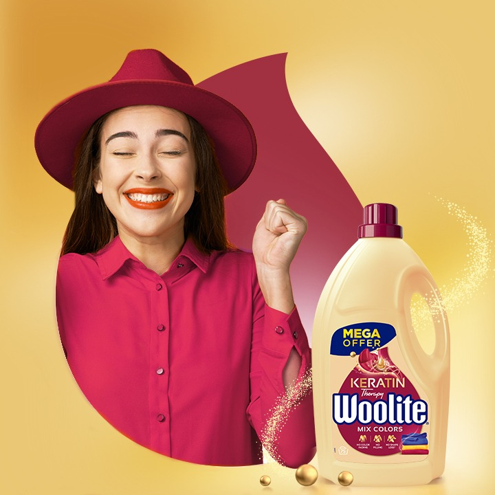 Гель для прання Woolite для кольоровх тканин з кератином 4.5 лфото2