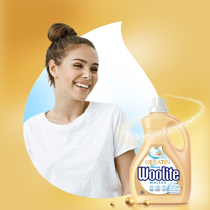 Гель для стирки Woolite для светлых и белых тканей с кератином 1.8 л фото 