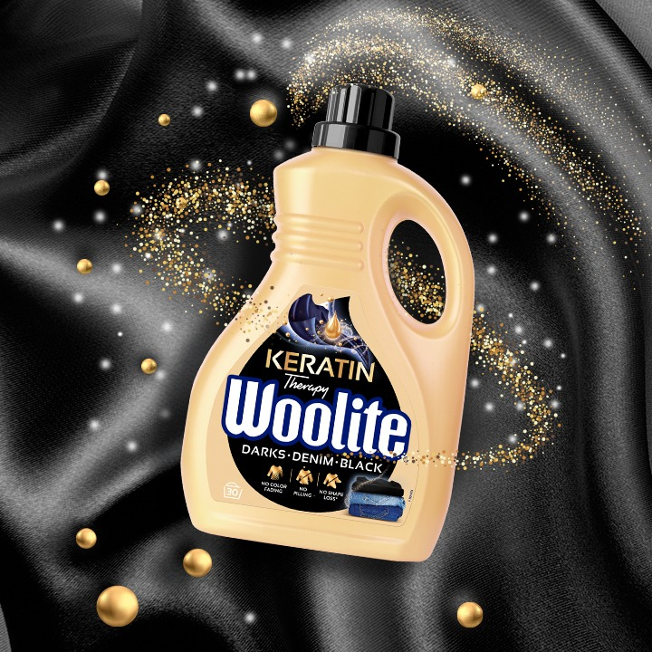 Гель для стирки Woolite для черных и джинсовых тканей с кератином 1.8 л фото 