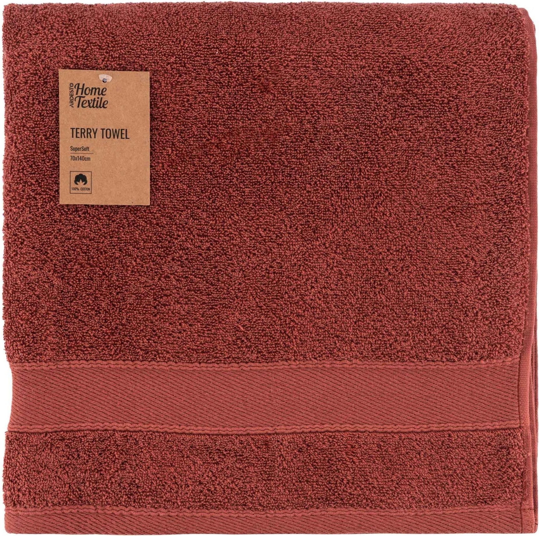 Набор полотенец махровых Ardesto SuperSoft, терракота, зеленый 70х140см (ART2270RT_ART2270SS) фото 3