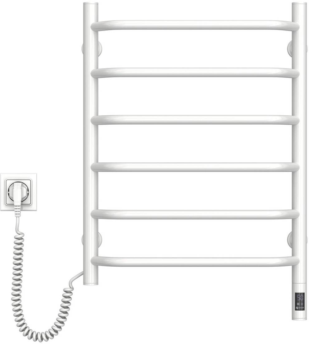 Полотенцесушитель Navin электрический Блюз, 600х480х123мм, таймер-регулятор, сталь, белый, лев подкл (12-006133-4860) фото 3