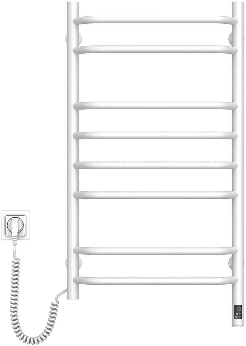 Полотенцесушитель Navin электрический Блюз, 800х480х123мм, таймер-регулятор, сталь, белый, лев подкл (12-006133-4880) фото 3