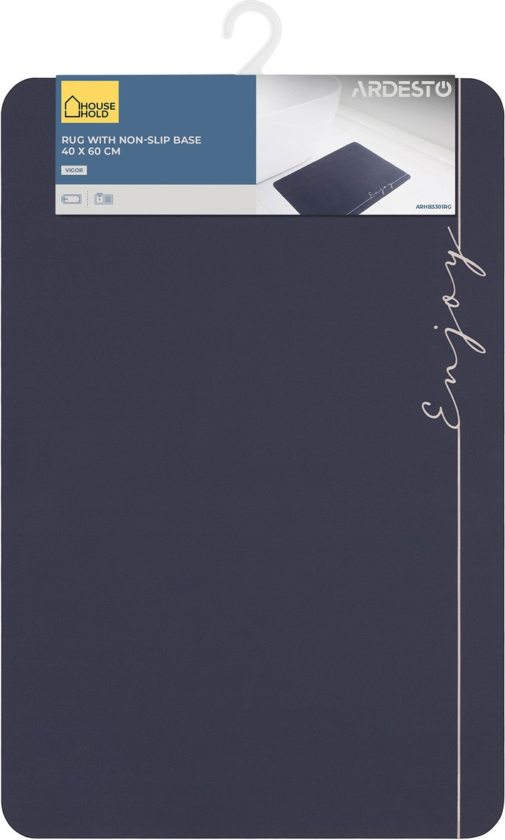 Килимок ARDESTO Vigor з нековзною основою 40х60см сірий темнийфото
