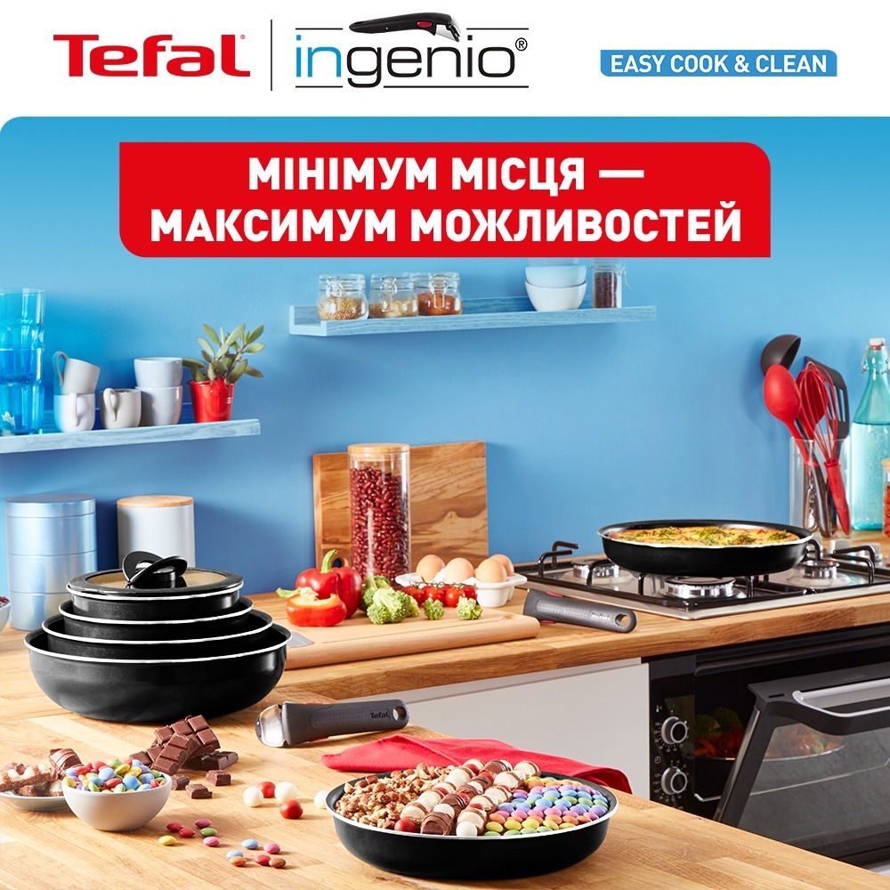 Набір посуду Tefal Ingenio Easy Cook&amp;Clean 10 предметів (L1539053)фото
