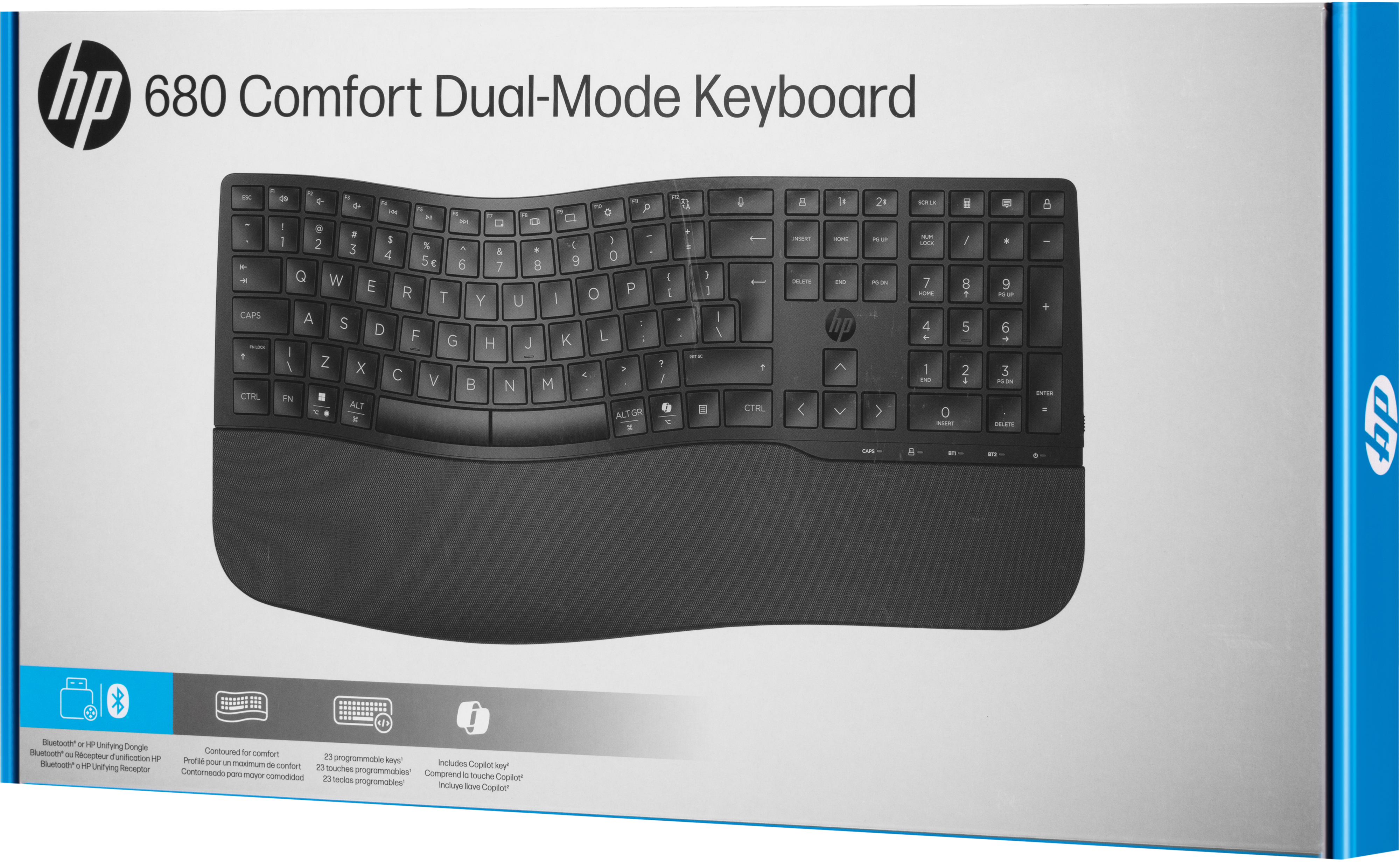 Клавиатура мембранная HP 680 Comfort Dual-Mode 111key, BT, EN/UK, Black (8T6L8AA) фото 11