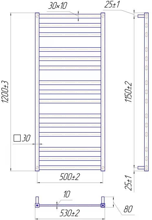 Полотенцесушитель Mario электрический Чикаго, 1200x530x80мм (1.2.6101.03P) фото 2
