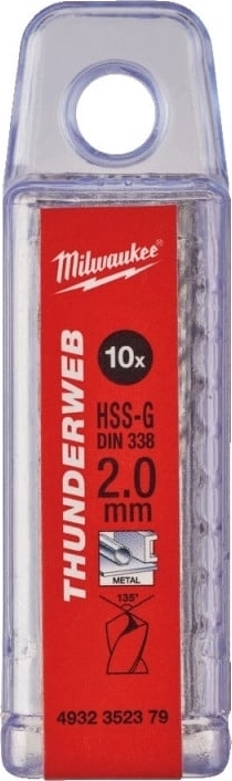 Свердло по металу Milwaukee Thunderweb HSS-G, 2х24х49мм, 10шт (4932352379)фото2