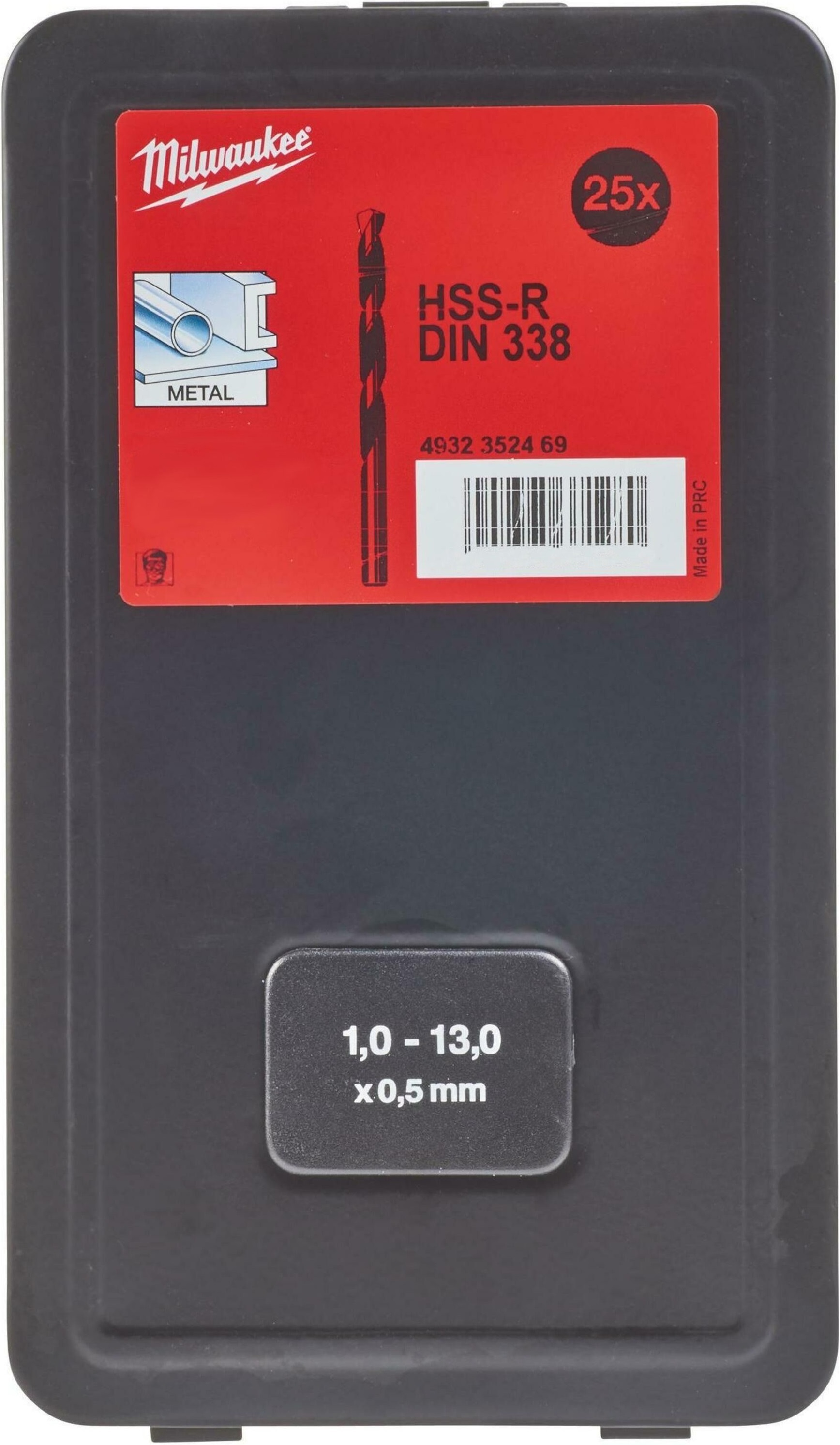 Набір свердел по металу Milwaukee HSS-R, 25шт, 1-12мм, кейс (4932352469)фото