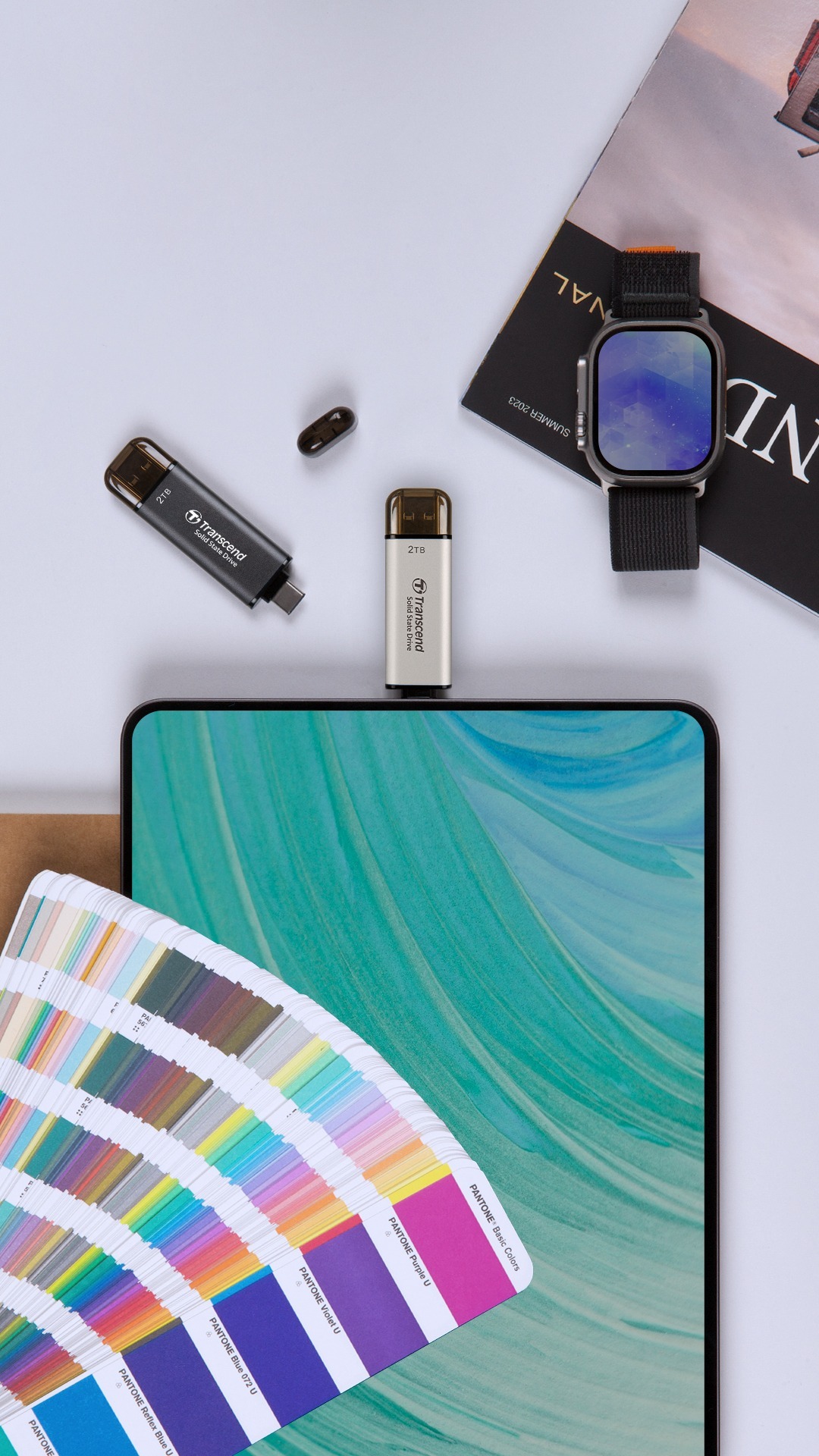 Портативний SSD Transcend 512GB USB 3.1 Gen 2 Type-A + Type-C Black (TS512GESD310C)фото