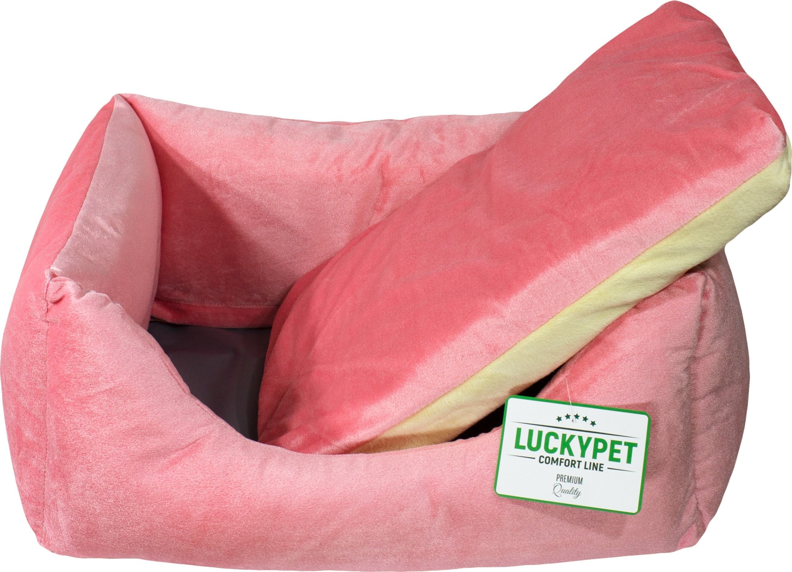 Лежак Lucky Pet №1 Рольф Рожево-кремовий 40x50x22фото