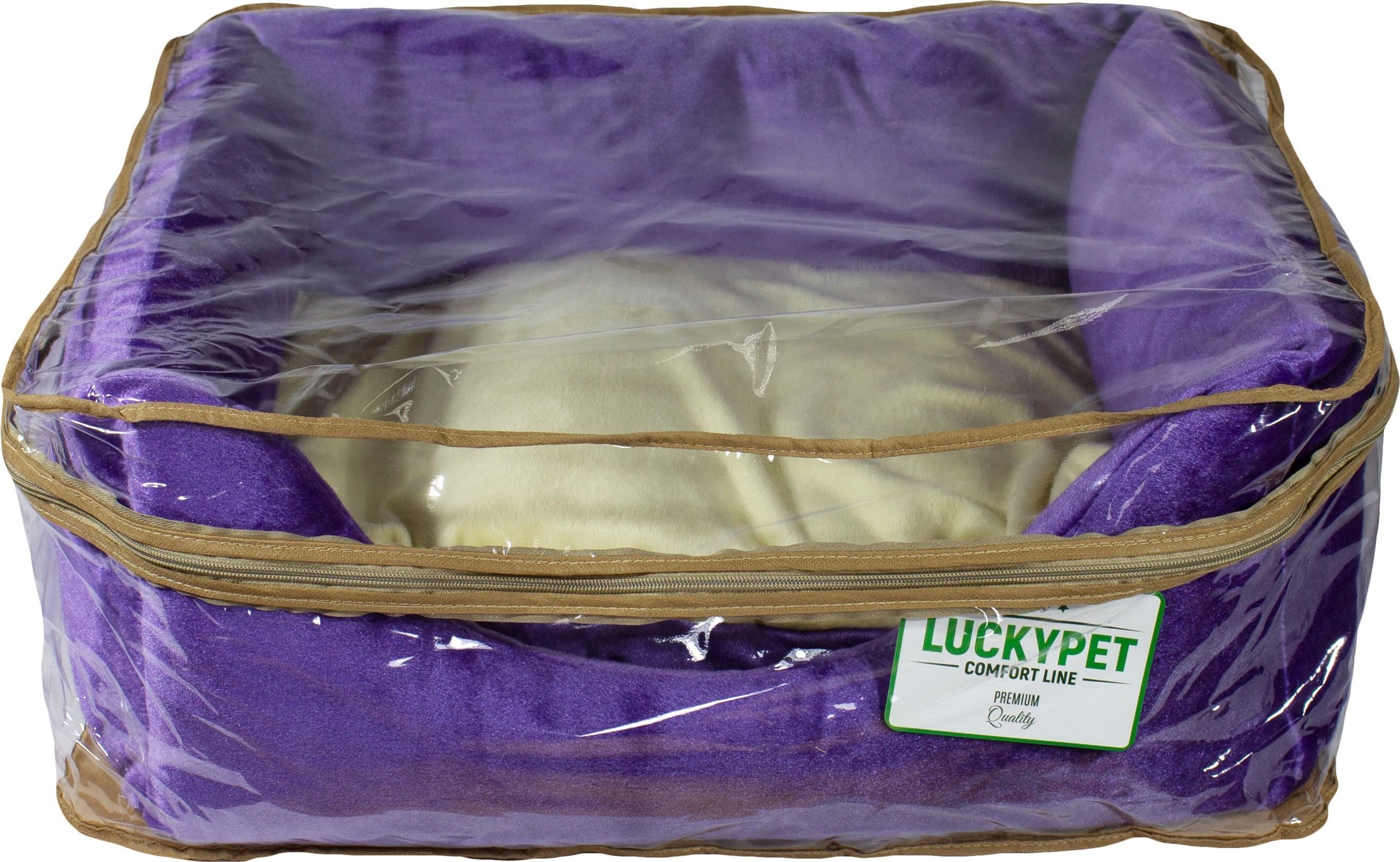 Лежак Lucky Pet №1 Рольф Фіолетово-кремовий 40x50x22фото