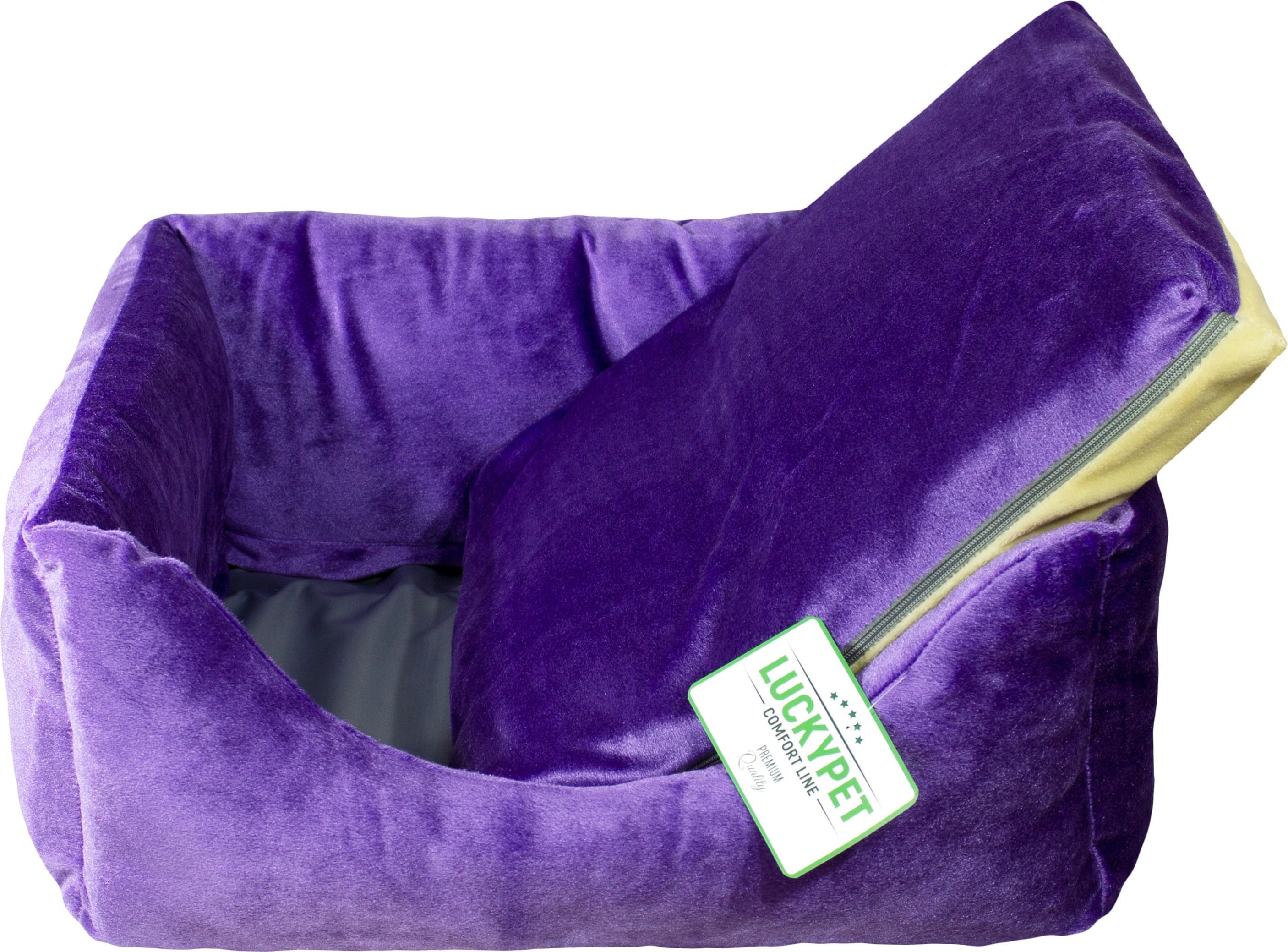 Лежак Lucky Pet №1 Рольф Фіолетово-кремовий 40x50x22фото