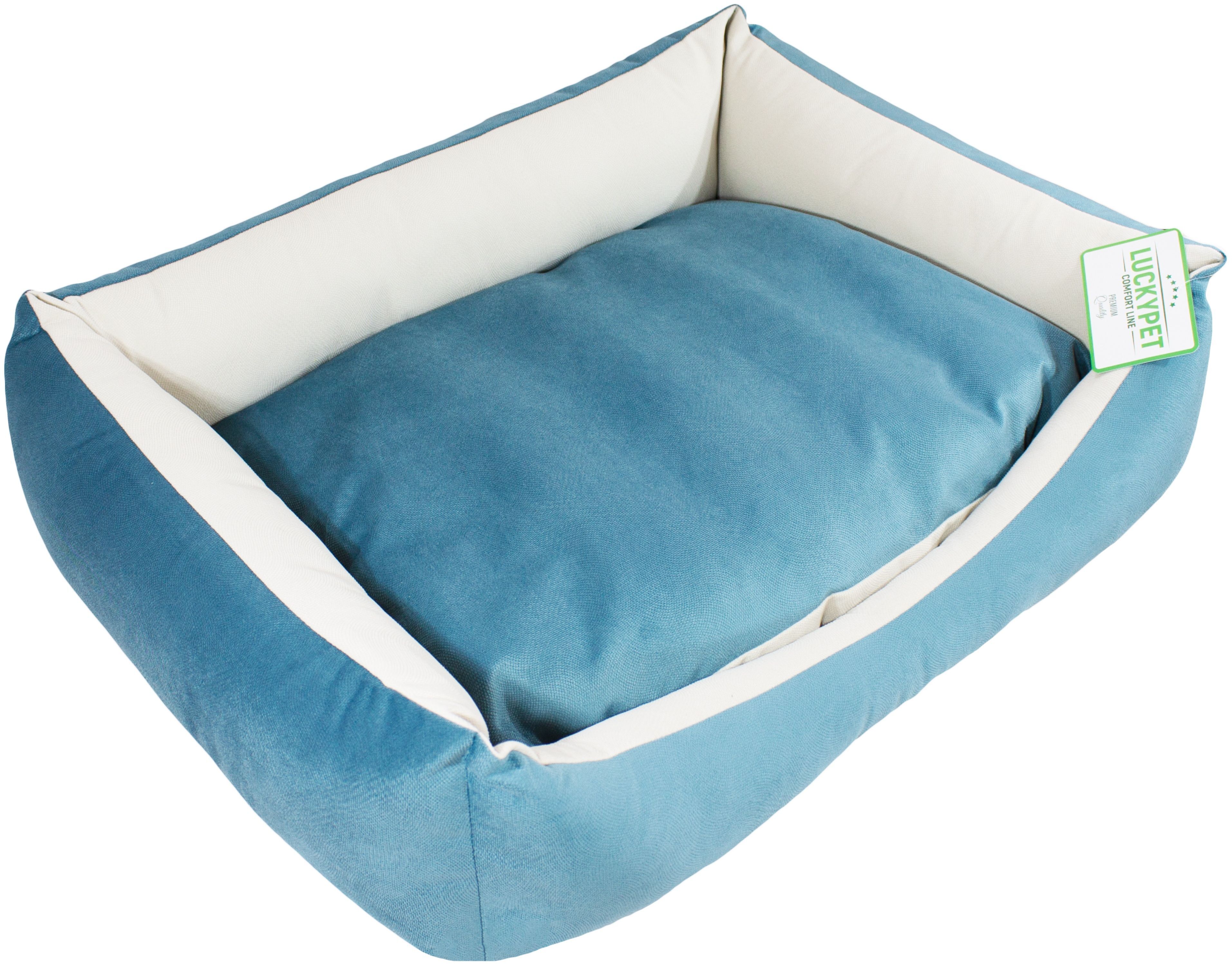 Лежак Lucky Pet №1 Лира-new Бирюзовый+Молочный 40x50x16 фото 2