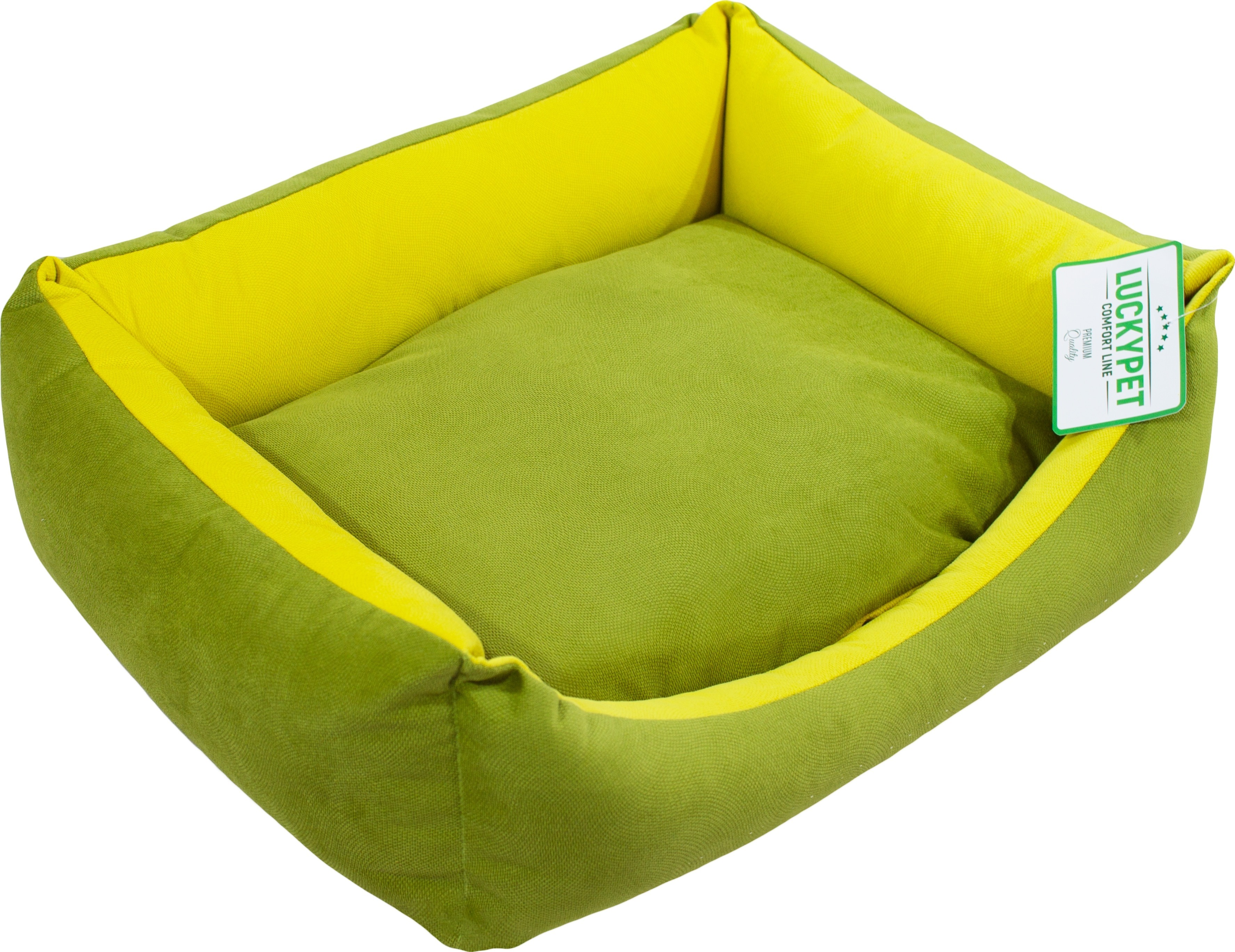 Лежак Lucky Pet №1 Лира-new Зеленый+Желтый 40x50x16 фото 