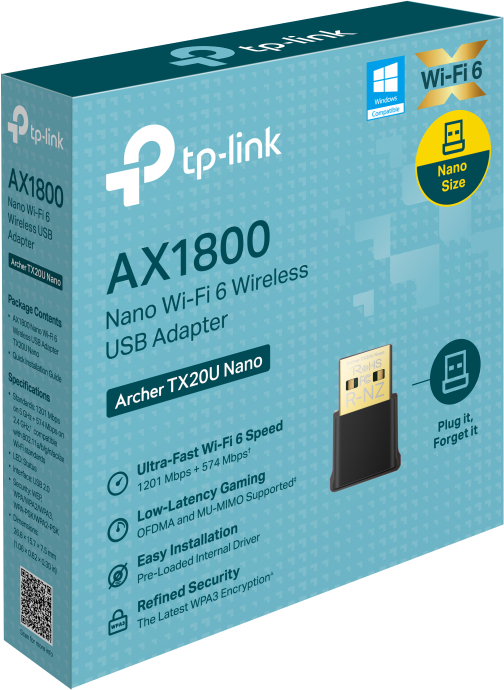 WiFi-адаптер TP-LINK Archer TX20U Nano AX1800 USB 2.0 фото 2