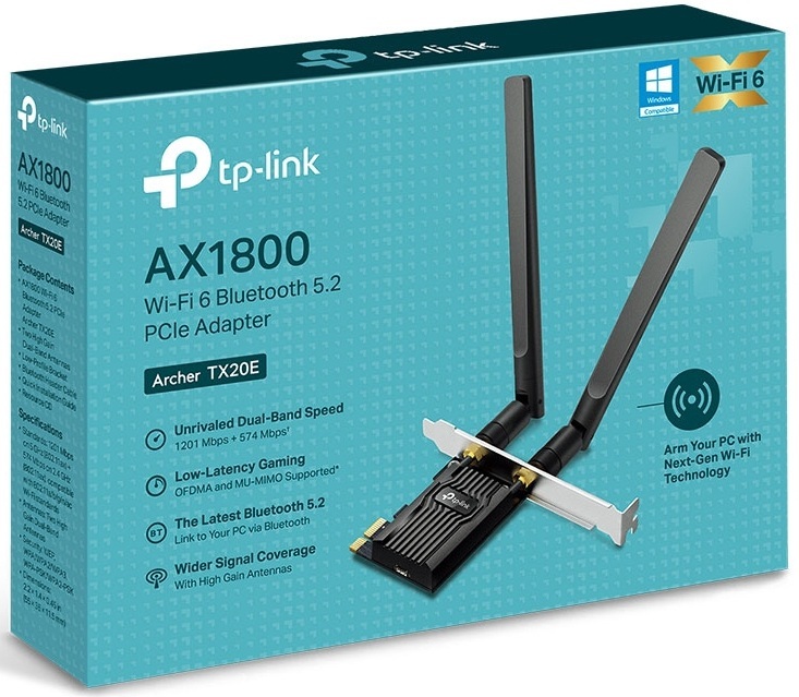 WiFi-адаптер TP-LINK Archer TX20E AX1800, PCI-Express x1, BT5.2 фото 2