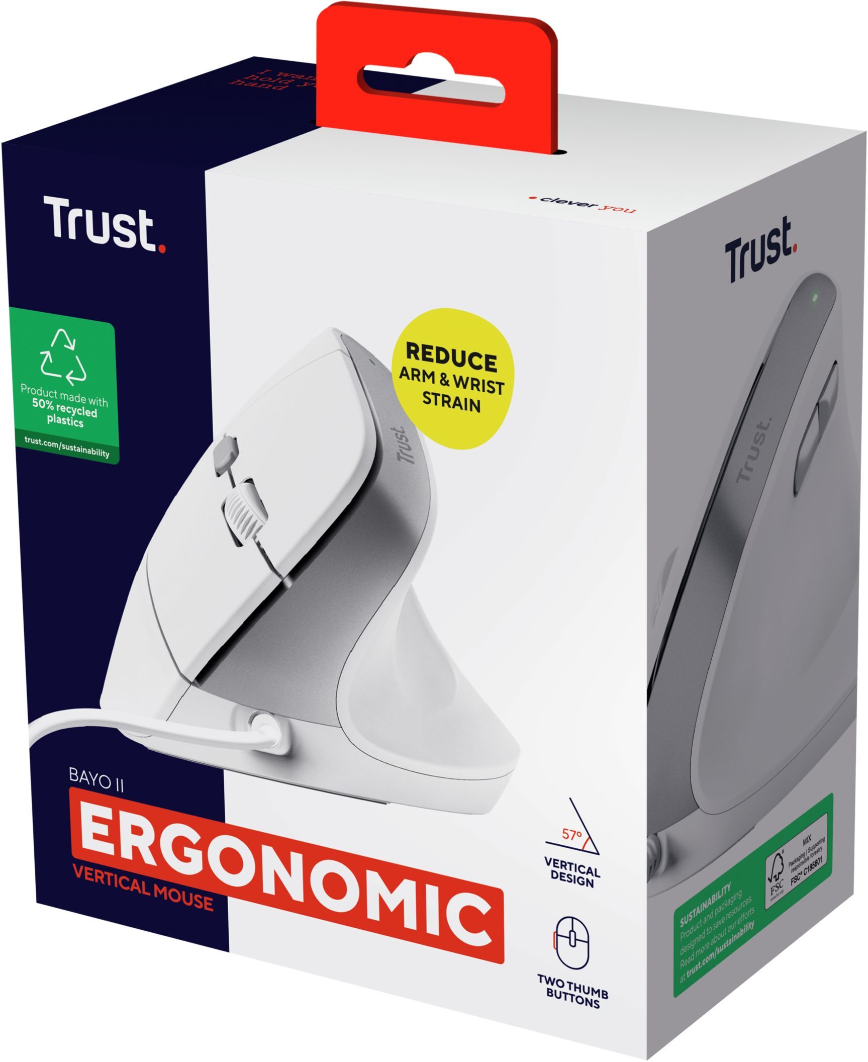 Мышь Trust Bayo 2 Ergonomic, USB-A, White (25397_TRUST) фото 8