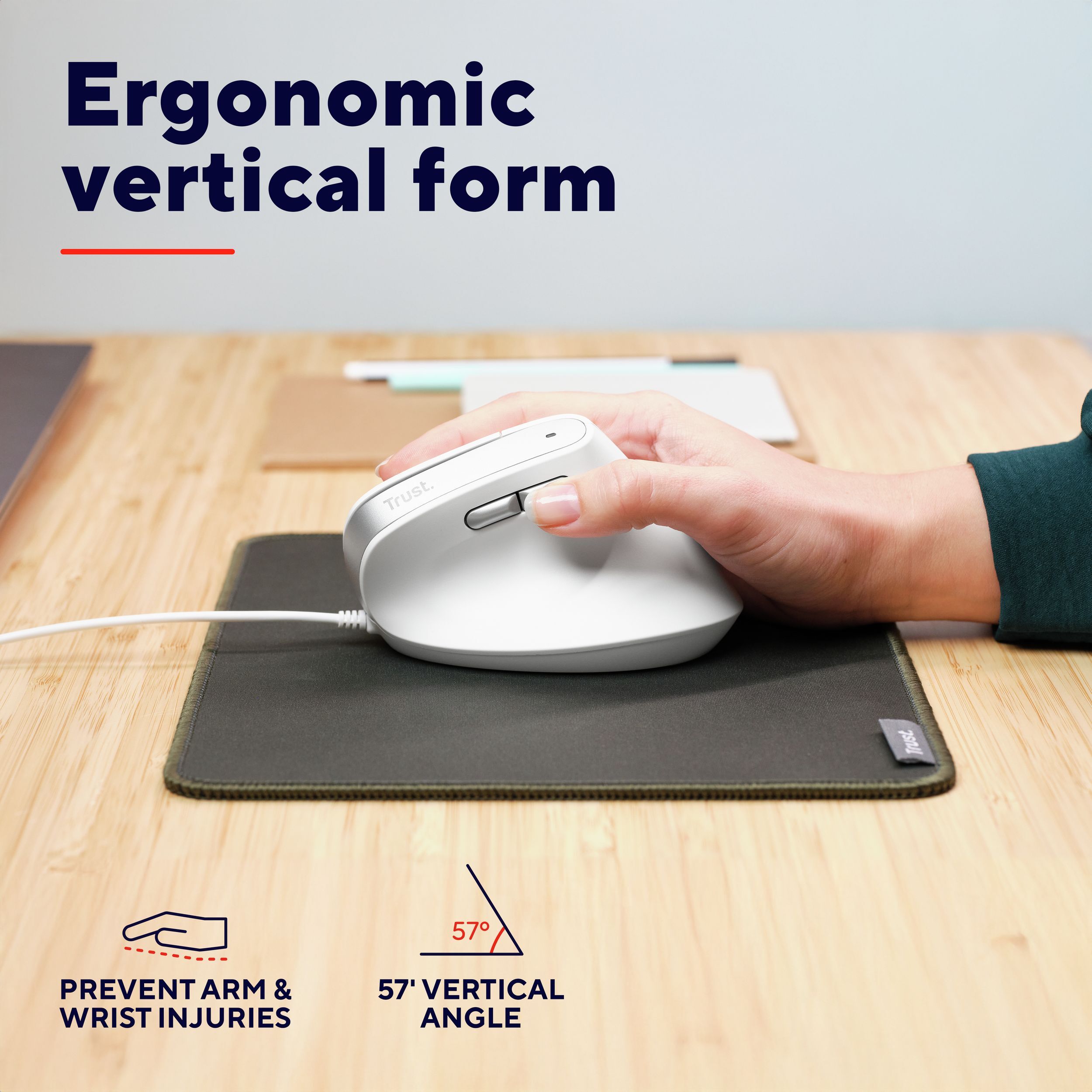 Мышь Trust Bayo 2 Ergonomic, USB-A, White (25397_TRUST) фото 10