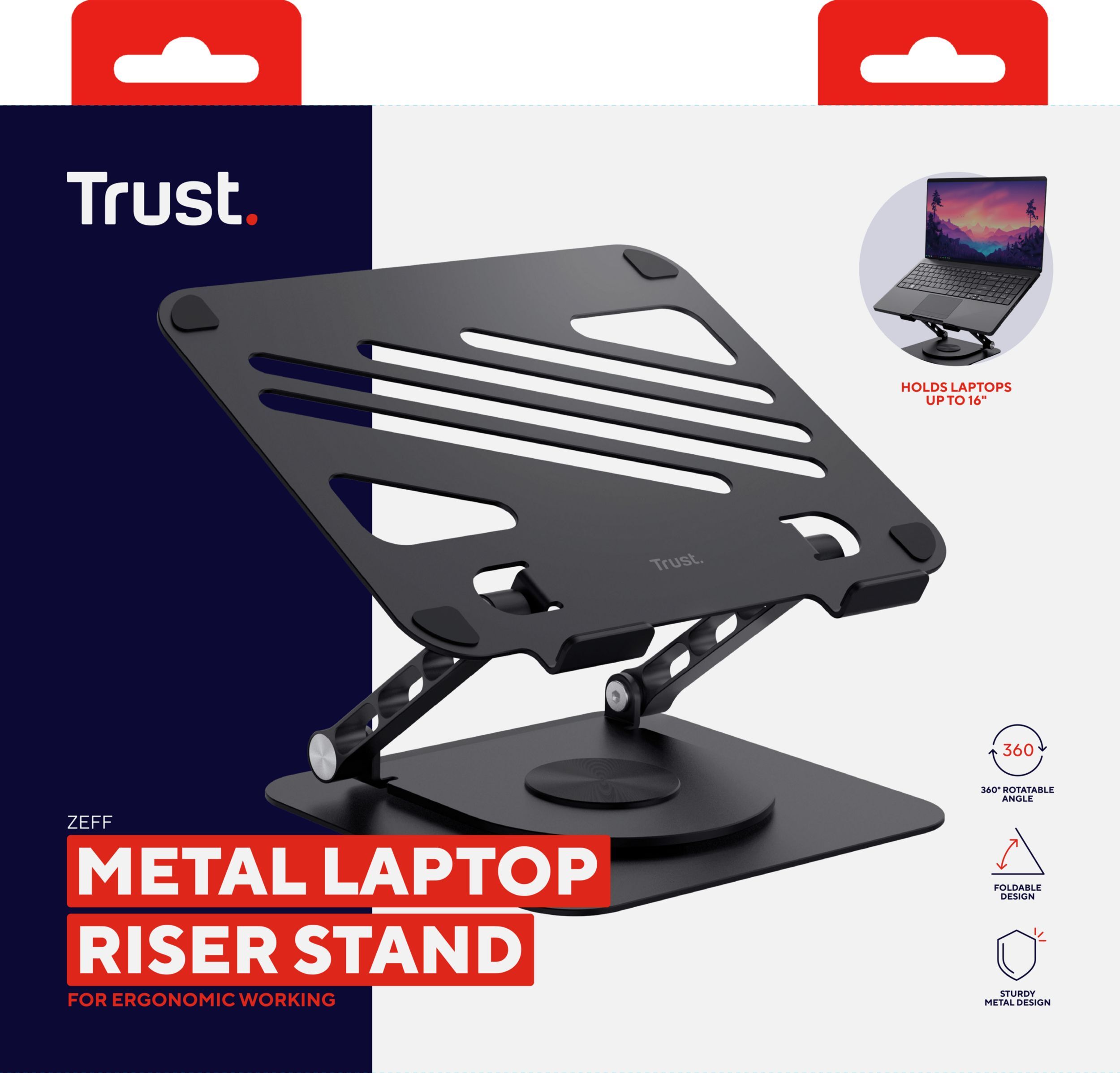 Підставка для ноутбука Trust Zeff Metal, до 16