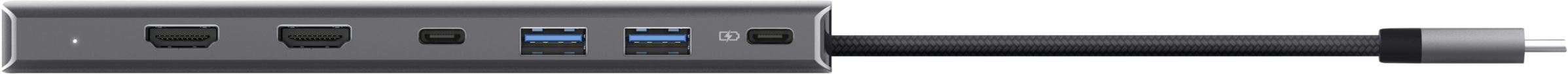Адаптер Trust Dalyx 7in1 USB-C - 2xUSB-А 3.2/2xUSB-С/2xHDMI/Display Port, 0.16m, Grayфото3