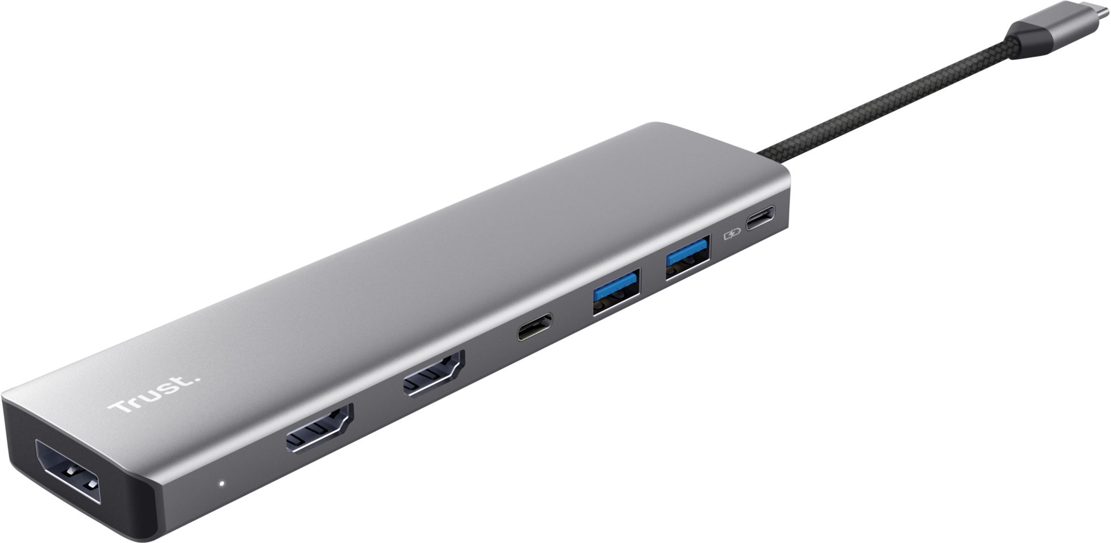 Адаптер Trust Dalyx 7in1 USB-C - 2xUSB-А 3.2/2xUSB-С/2xHDMI/Display Port, 0.16m, Grayфото2