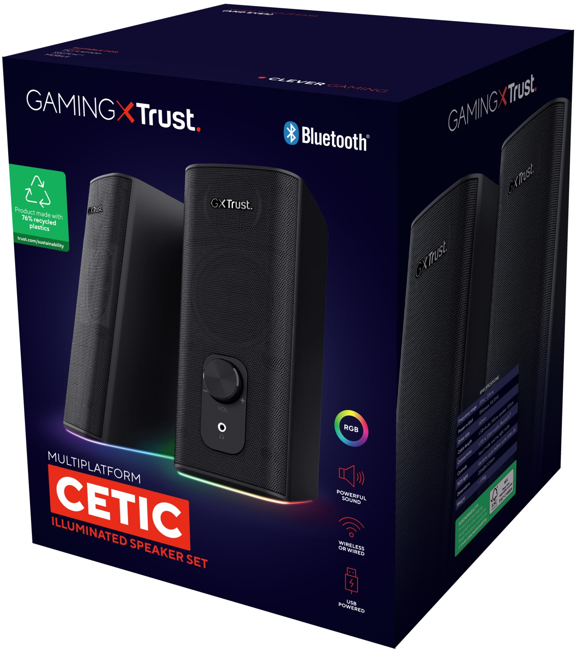 Акустическая система Trust GXT 612 Cetic 2.0, BT/USB/AUX, Black (24970_TRUST) фото 5