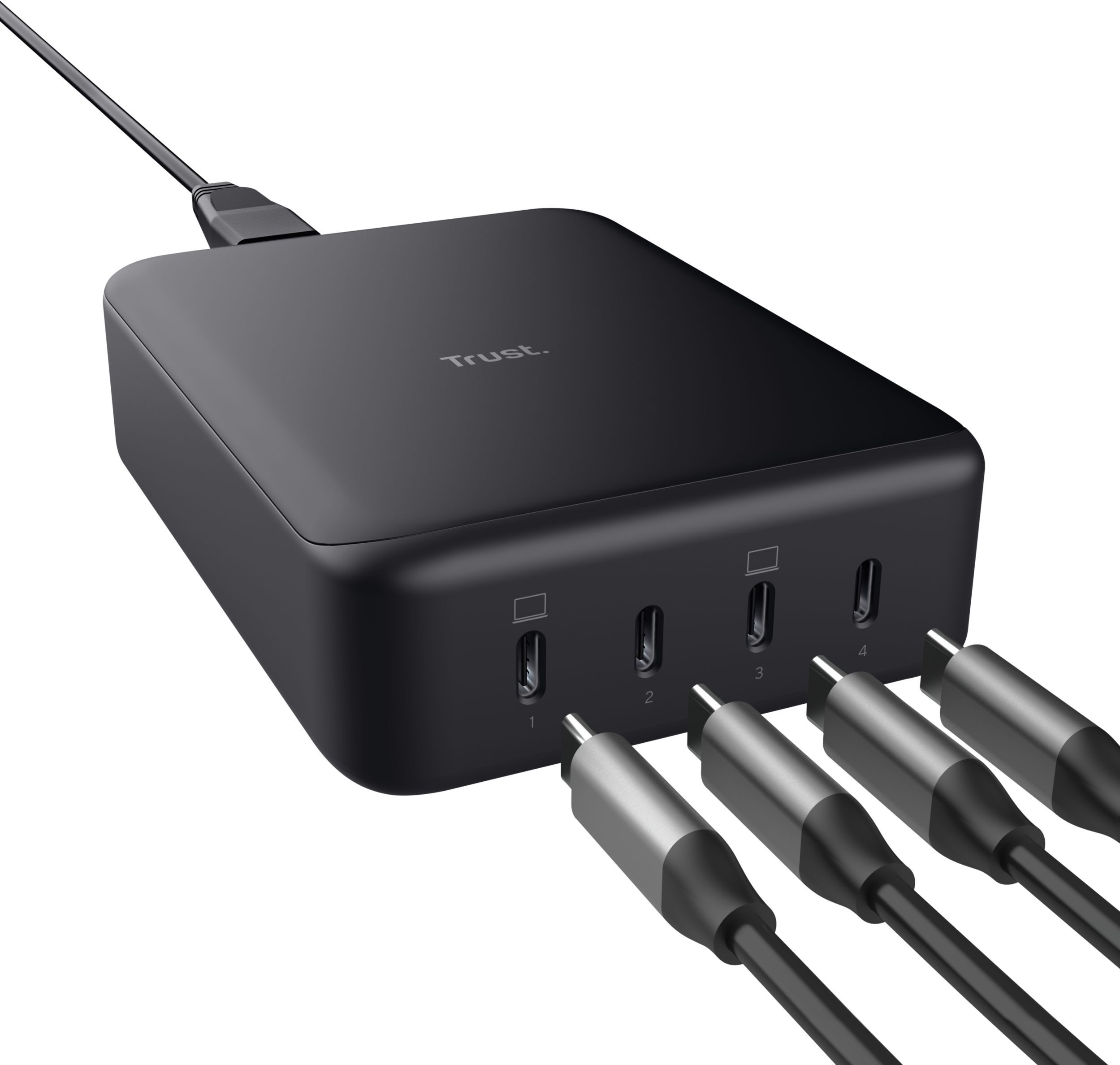 Зарядное устройство сетевое Trust Maxo 240Вт,GaN, 4xUSB-C,PD, Black фото 4
