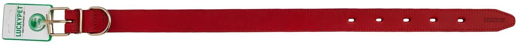 Ошейник Lucky Pet кожаный прошитый красный 3,0/37-51см фото 2