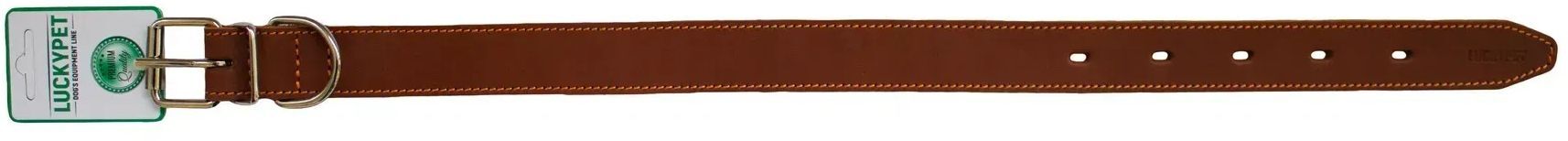 Нашийник Lucky Pet шкіряний шитий рудий 3,0/37-51смфото2