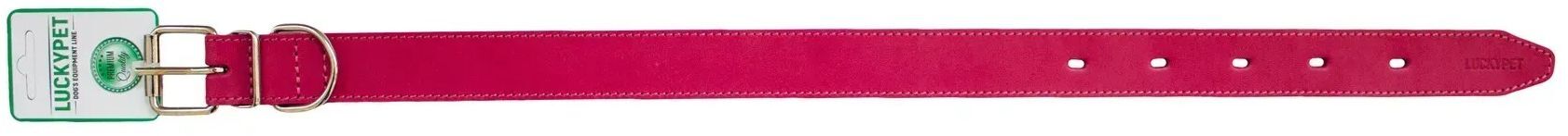 Ошейник Lucky Pet кожаный прошитый розовый 3,0/37-51см фото 2