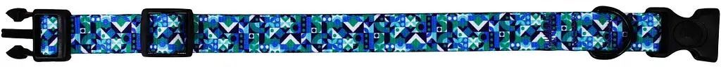 Нашийник Lucky Pet капроновий Геометрія блакитний 25мм/43-66смфото2