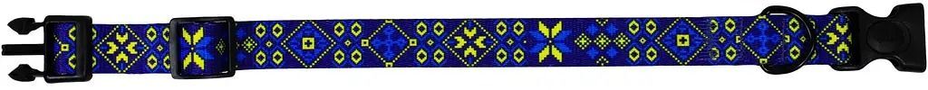 Нашийник Lucky Pet капроновий Вишиванка блакитний 25мм/43-66смфото2