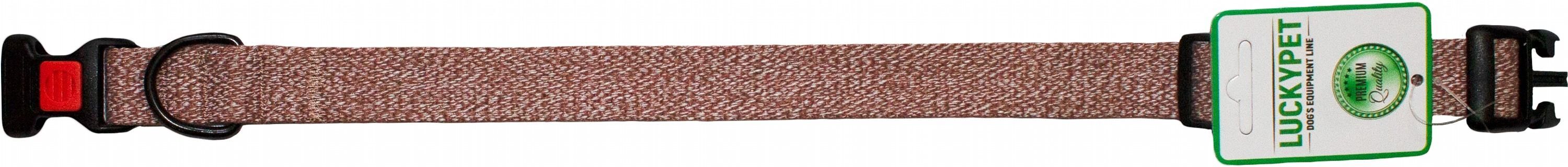 Ошейник Lucky Pet Melange одинарный с фастексом коричневый 25мм/43-66см фото 2
