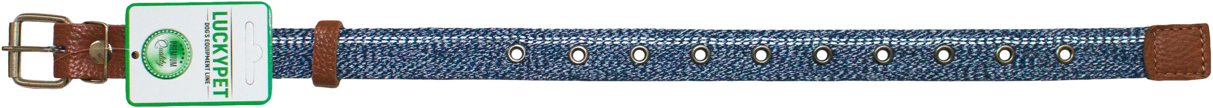 Ошейник Lucky Pet Melange одинарный синий светоотражающий 25мм/37-52см фото 2