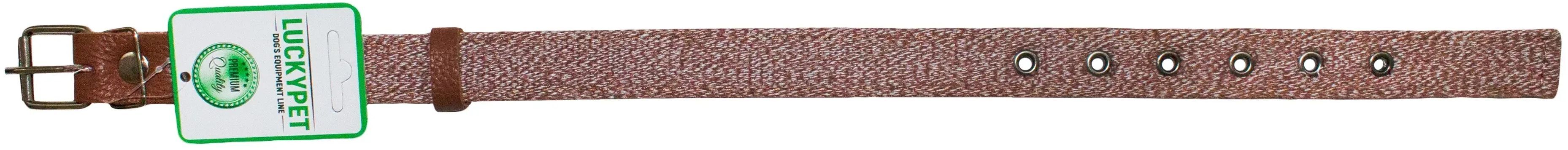 Нашийник Lucky Pet Melange подвійний коричневий 25мм/37-52смфото2