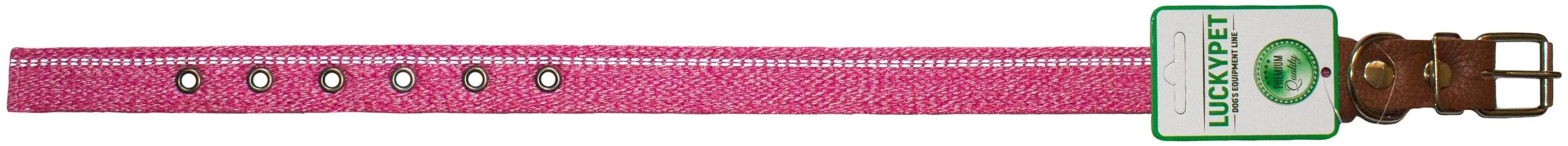 Нашийник Lucky Pet Melange подвійний рожевий світловідбивний 25мм/37-52смфото2